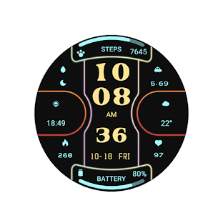 Functional Glow Line Wear OS